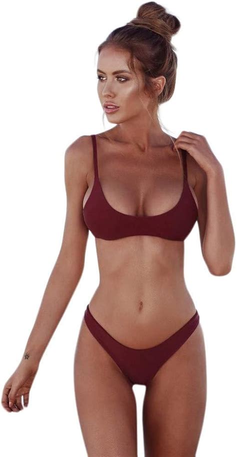 Jutoo Damen Sexy Tube Top Bandage Bikini Set Push Up Brasilianische