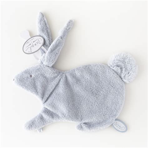 Dimpel Emma Le Lapin Doudou Attache Sucette Bleu Fonc Cm