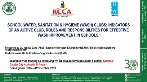 School Water Sanitation And Hygiene Wash Clubs Indicators Of An