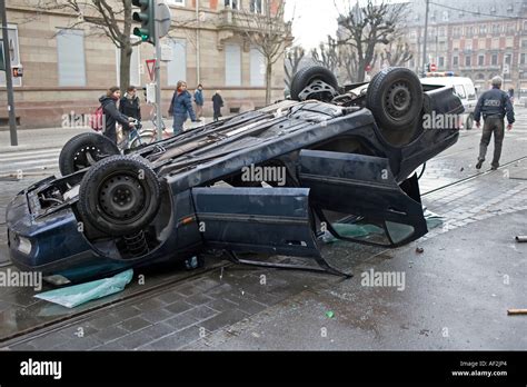 JANUARY 2006 Car Flipped On Its Roof TORCHED AND OVERTURNED CAR DURING