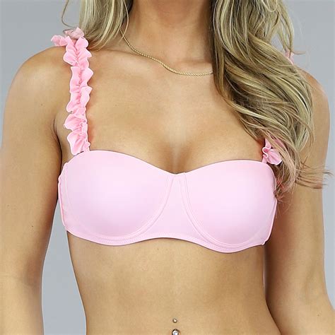 Lichtroze Push Up Balconette Bikinitopje Met Ruches Uwantisell Nl