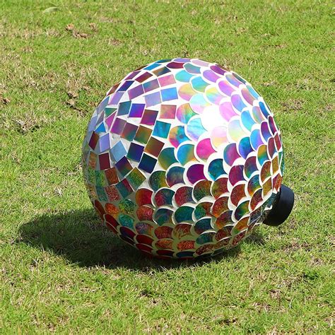 Gazing Ball Glass Mosaic Gazing Ball Sphere For Garden Outdoor Ornament Yard 10 Inch Etsy