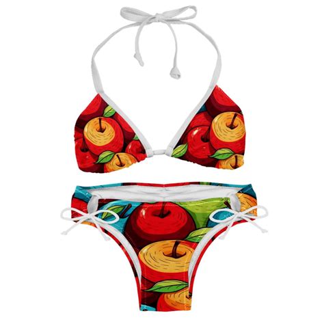 Fruit Women S Bikini Set With Detachable Sponge And Adjustable Strap