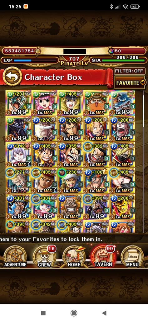 Sold Optc Account One Piece Treasure Cruise Every Top Tier Legend