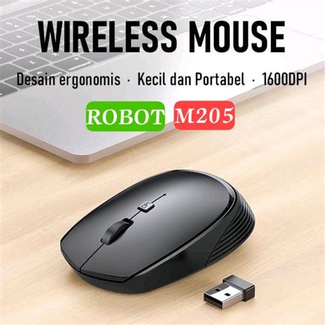 Jual Mouse Robot M205 1600dpi Wireless Tanpa Kabel Robot M 205 Bukan Mose Kabel Atau Bluetooth