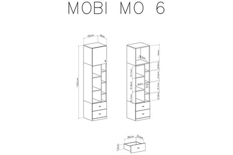 Rega Mobi Mo L P Z Szufladami Cm Bia Y Turkus Meble Bogart