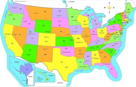 Colorful United States Of America Map Chart 44 OFF