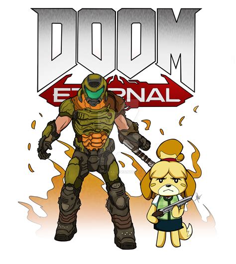 Doomguy And Isabelle Design Commission By Julis Rocks On Deviantart