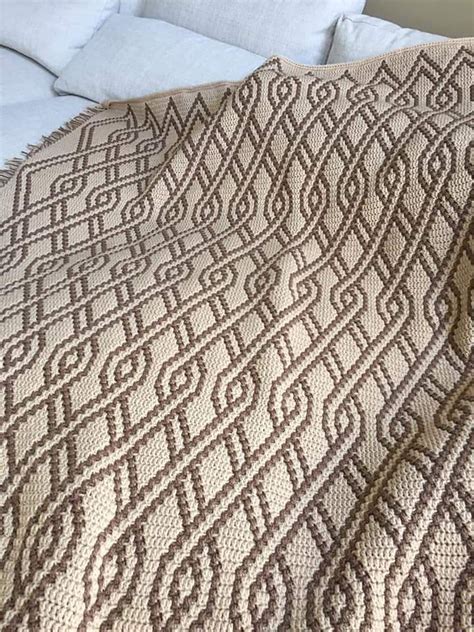 Diamond Knots Overlay Mosaic By Abi Mcintyre Crochet Blanket Patterns