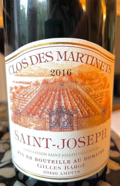 2020 Domaine Barge St Joseph Clos des Martinets France Rhône