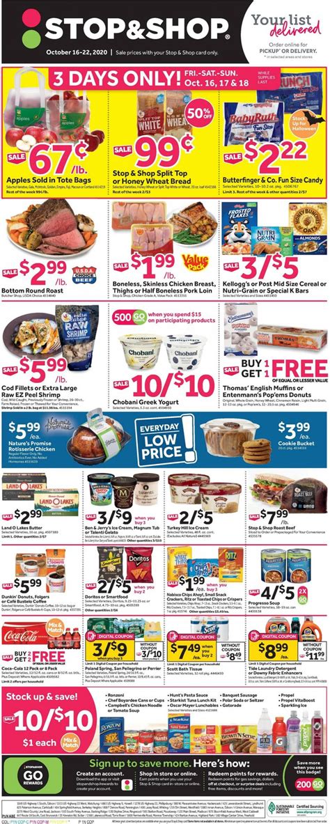 Stop And Shop Weekly Circular 16102020 22102020