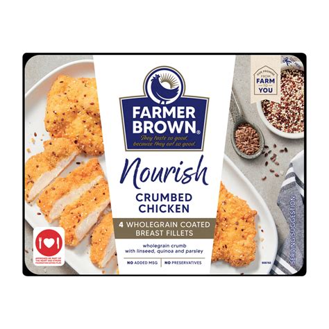 Farmer Brown Nourish Frozen Wholegrain Coated Crumbed Chicken Breast Fillets 4 Pack Frozen