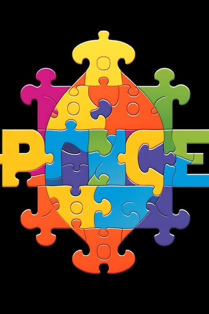 Premium Ai Image Poster Of Peace Puzzle Pieces Featuring Interlocking