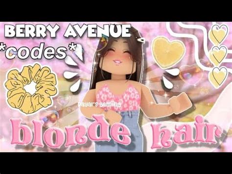BERRY AVENUE BLONDE HAIR CODES IN BERRY AVENUE Roblox Berry Avenue Codes YouTube