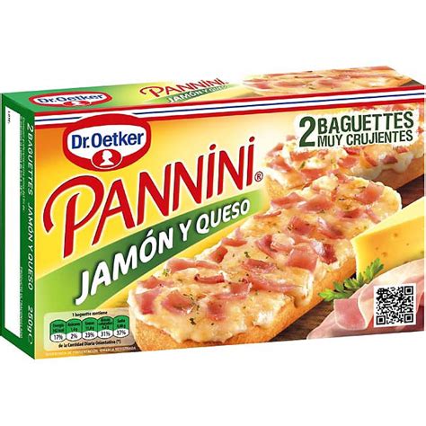 jamón y queso 2 baguettes estuche 250 g DR OETKER PANNINI