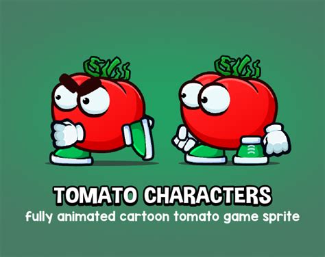 Tomato characters by Robert Brooks - gamedeveloperstudio.com