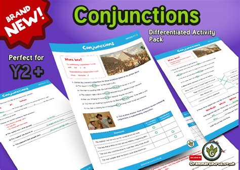 year  conjunctions differentiated activity pack grammarsaurus