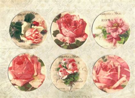 Vintage Style Stickers Roses Rose Stickers Shabby Chic