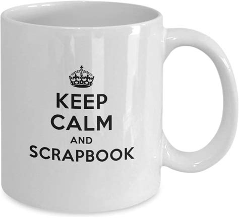 Taza de café con texto en inglés Keep Calm And Scrapbooking regalo