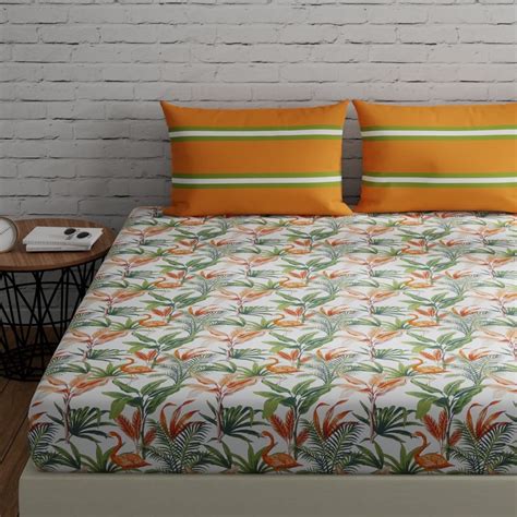 Huesland By Ahmedabad Cotton Tc Cotton Bedsheet For Double Bed