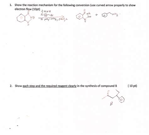 Solved Show The Reaction Mechanism For The Following