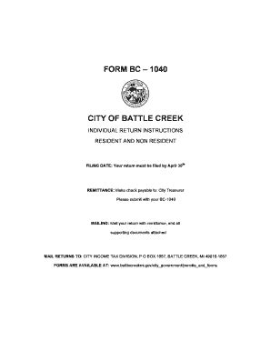 Fillable Online Battlecreekmi Form Bc City Of Battle Creek