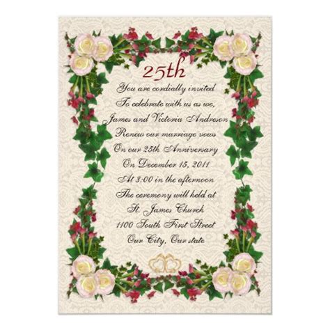 25th Wedding Anniversary Vow Renewal Card Zazzle