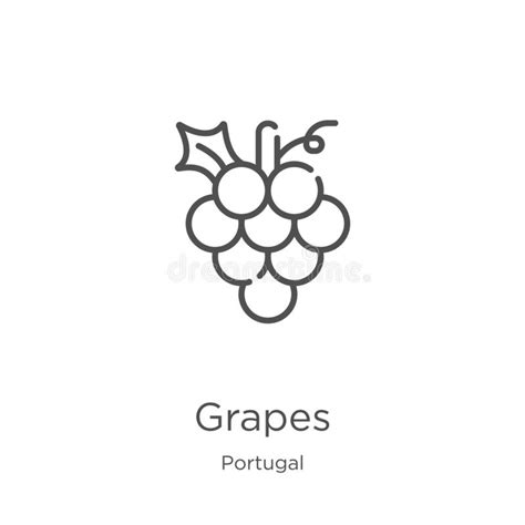 Vector Del Icono De Las Uvas De La Colección De Portugal L nea Fina