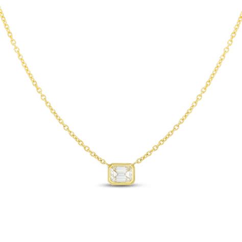 Emerald Cut Diamond Pendant - Robert's Fine Jewelry - Houston