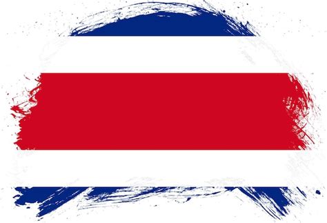 Premium Photo Distressed Stroke Brush Painted Flag Of Costa Rica On