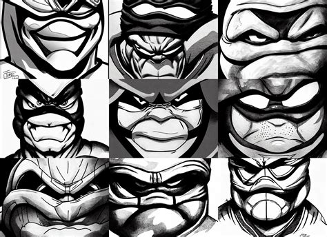 Anthropomorphic Ninja Turtle Jim Lee Face Macro Stable