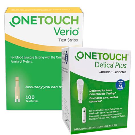 One Touch Verio Test Strips 100 Ct Delica Lancets 100 Ct