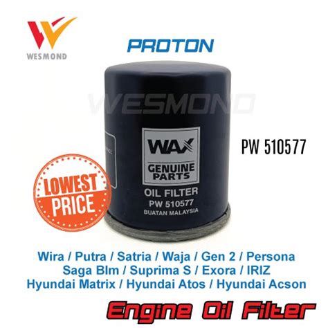 Oil Filter For Proton Wira Satria Putra Perdana Waja Gen