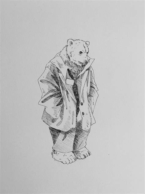 Hey everyone, here’s a drawing of a polar bear in a suit😄 : r/sketchpad