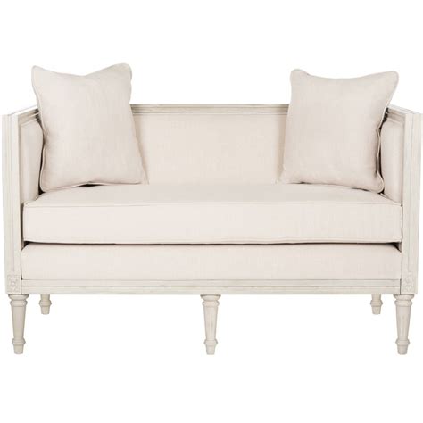 Safavieh Leandra Rustic French Country Settee with 2 Pillows, Multiple ...