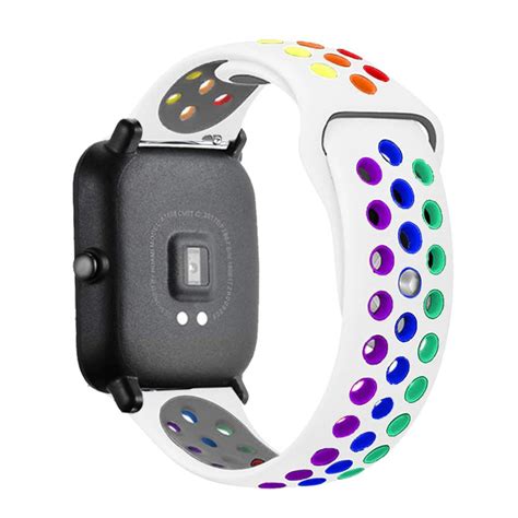 Pulseira Silicone Esportiva Furadinha Colorida Amazfit Gts 2 Shopee