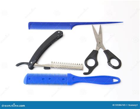 Scissors and comb stock image. Image of steel, gray, white - 59286745