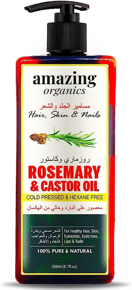 Rosemary Castor Oil For Hair Growth Control Hair Fall Natural