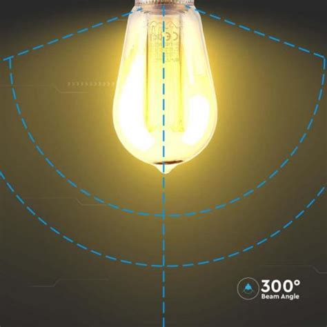 V Tac Led Bulb W Filament E St Amber Art K Sku Vt