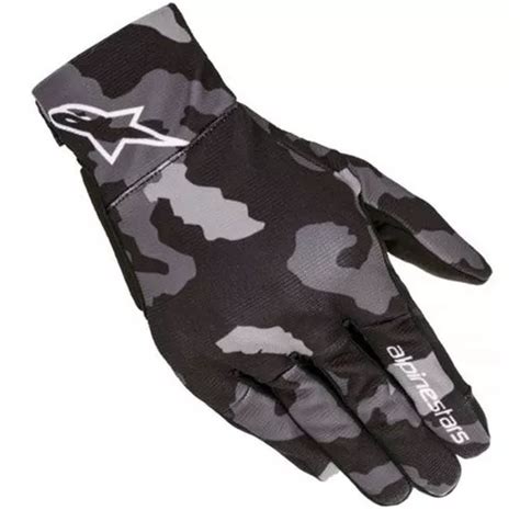 Guantes Alpinestars Reef de camuflaje negro y gris con pantalla táctil