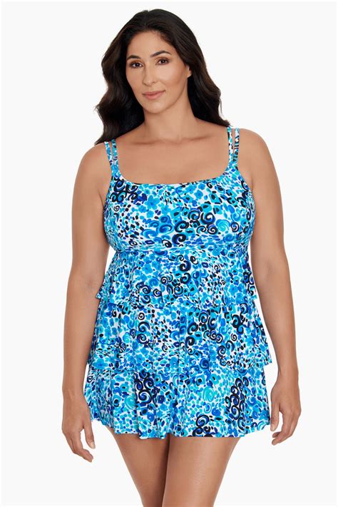 Longitude Triple Tier Long Torso Swim Dress Fanciful Longitude Swim