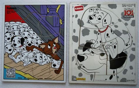 101 Dalmatians Wood Puzzle Playskool Pongo Freckles Tray Preschool RARE ...