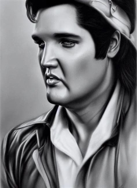 Portrait Of Elvis Presley By Paul Cadden Stable Diffusion Openart