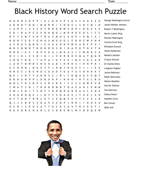 Black History Word Search Pdf Word Search Printable