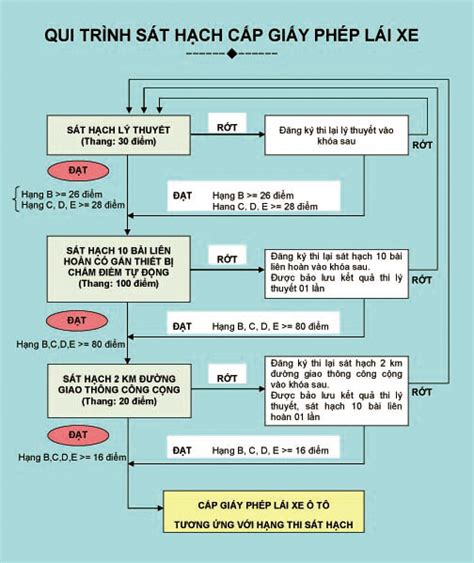 Quy trình sát hạch cấp giấy phép lái xe oto