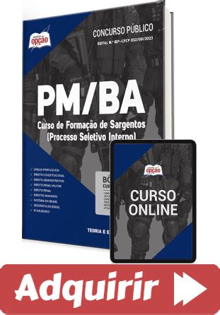 Apostila Processo Seletivo Pm Ba Curso Forma O Sargentos Cfs