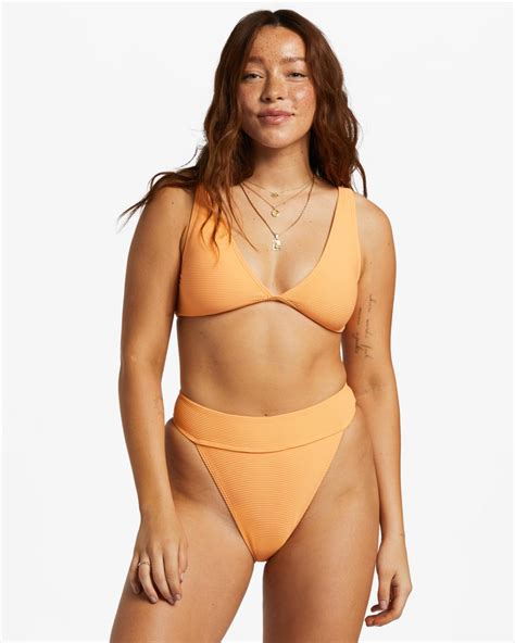 Mujer Tanlines Ava Top De Bikini Deportivo Para Mujer Orange Peel