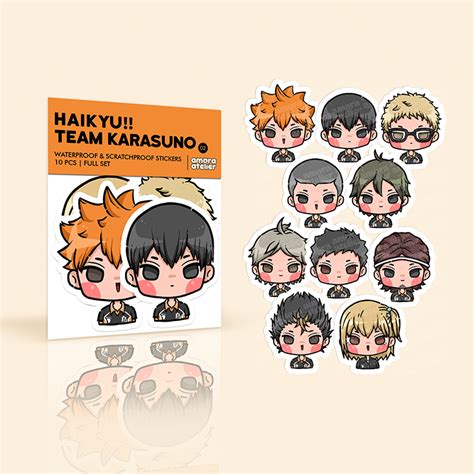 Sticker Pack Haikyu Team Karasuno Laptop Sticker No 02 Fan Art