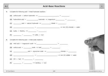 Acid Base Reactions Worksheet Online Lesson By Good Science Worksheets