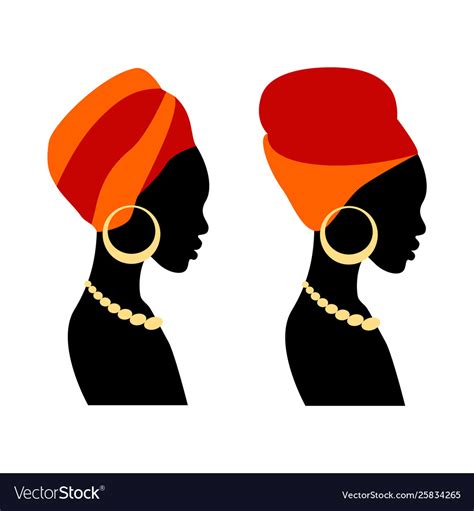 Portrait Beautiful Woman In Traditional Turban Vector Image